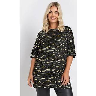 Yours Curve Yours Curve Black/Gold Textured Foil Top