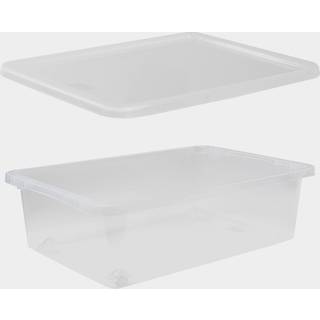 Opbevaringskasse med låg &amp; hjul Nordiska Plast Store It Bedroller, transparent, 585 x 385 x 178 mm, 30 liter