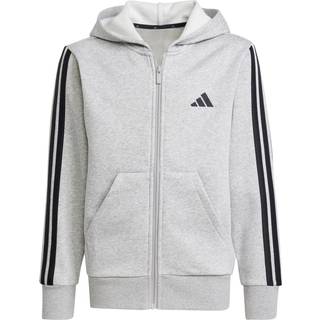 Essentials Full-Zip Kids hættetrøje - Medium Grey Heather / Black - 128