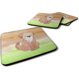 """" Caroline's Treasures Dog Green og Brown Watercolor Decorative Coasters 3.5 Multicolor """"