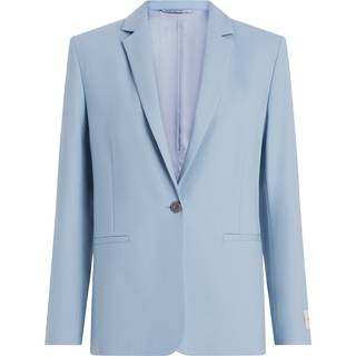 Wool Blend Stretch Blazer - Blue - 32