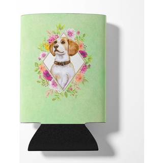 """" Caroline's Treasures CK4277CC Beagle Green Flowers kan eller flaske Hugger Kold-bjælke-koozies 12 oz multicolor """"