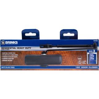 Brinks Commercial - Heavy Duty Residential Door Closer Matte Black Finish - Størrelse 3 med en 155 -graders åbningsområde og justerbar lukningsha