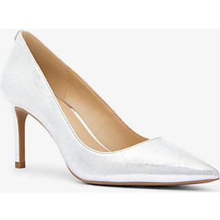 MK Alina Flex Crackled Metallic Leather Pump - Silver - Michael Kors - EU 36.5