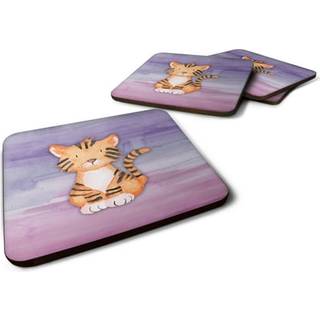 """" Caroline's Tiger Cub Watercolor Decorative Coasters 3.5 multicolor """"