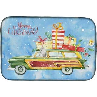 """" Caroline's Treasures CK2466DDM Merry Christmas White Poodle Dish-Drying-Mats 14x21 Multicolor """"