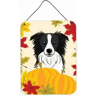 """" Caroline's Treasures Border Collie Thanksgiving Wall eller Door Hanging Prints BB2047DS1216 16HX12W Multicolor """"