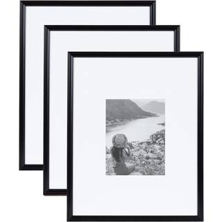 Kate og Laurel Adlynn Rectangle Picture Frame S?t p? 3 16 x 20 Mated til 8 x 10 sort moderne trestykke ramme s?t til galleri v?gramme s?t i stue
