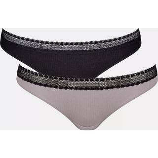 Sloggi 2-pak GO Ribbed Brazilian Briefs - Black/Grey - Large * Kampagne *