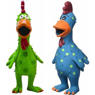 Multipet latex Grunting Toy Bundle Farve: Kyllingepakke p? 2