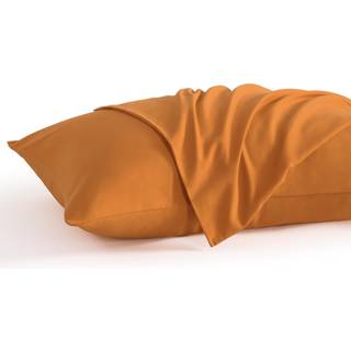 Ntbay dronning pude sager s?t af 2 2 pak b?rstet mikrofiber 20x30 pude sager bl?d rynke fade plet resistent bleg orange pude sager med konvolut l