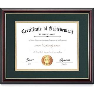 Elsker & Home 8.5x11 Diplomramme med grøn mat - Fasttræfarve -ramme - lavet til certifikatstørrelse 8,5x11 tommer med Mat og 11x14 tommer uden ma