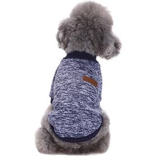 Chborless Pet Dog Classic Knitwear Sweater Varm vinterhvalp Pet Coat Soft Sweater T?j til sm? hunde (s Navy Blue)