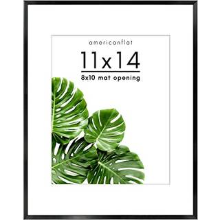 AmericanFlat Aluminium 11x14 Billedramme i sort - Brug som 8x10 billedramme med Mat eller 11x14 ramme uden mat - knust resistent glas med indbygg