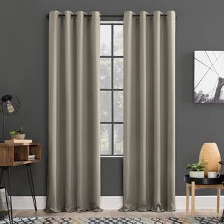 Sun Zero Soho 2-Pack Blackout Energy Efficent Grommet Curtain Panel Pair 54 """" X 63 """" Stone