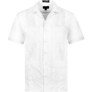 Omegatux cubansk guayabera kort?rmet shirt bryllup cigaret strand bartender afslappet hvid 4x-stor