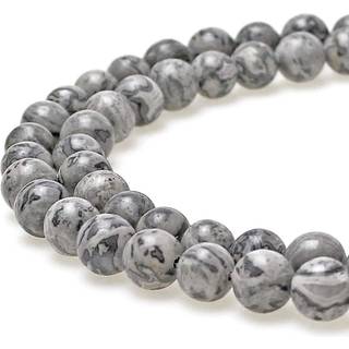MJDCB AAA Natural Map Stone Perles Grå Picasso Stone Perles til DIY armbånd, der fremstiller 15 """" (4mm)
