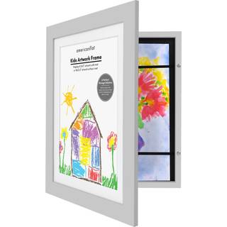 AmericanFlat 10x12.5 Kids Art Frame - Front Loading Picture Frame - Brug som 8,5x11 ramme med Mat eller 10x12,5 ramme uden mat - mit mini -mester