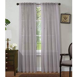 SAPPHIRE HJEM Vindue Sheer Curtain - 2 Paneler Vindue Gardiner Wrod Pocket Voile Sheer Gardiner 95 tommer L?ngde 2 Paneler til sovev?relse Livels
