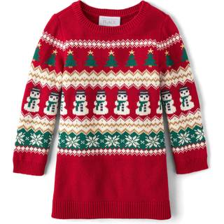 The Children's Place Baby-piger og smbrn langrmet sweaterkjole Klassisk rd Fairisle 6 mneder 9 mneder