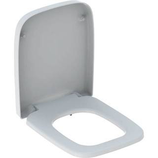 Geberit Renova Plan toiletsæde kantet design, fastgørelse oppefra: Soft close=Nej, Quick-Release-hængsel=Nej, Beslag=Oppefra, Hvid / Blank