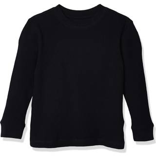 Franske toast drenge Lang?rmet termisk vaffel tee t-shirt sort 4t