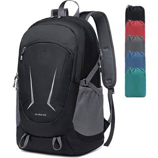 Miycoo ryggsäck - Ultra lätt förpackbar ryggsäck för res camping 45L vandring ryggsäck vattentät hopfällbar dagpack för män kvinnor svart