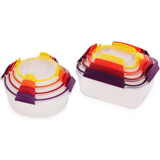 Joseph Joseph Nest Lock 16 -delt plast BPA gratis madopbevaringsbeholder sæt med låsbar lufttæt lækagesikre låg - multicolor