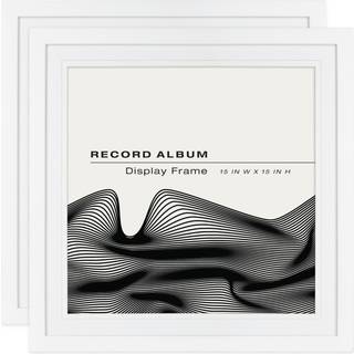 MCS 15x15 White Record Album Frame Wall Hanging Picture Frame For Photes & Art Prints (2-Pack)