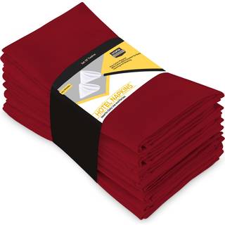 Utopia Kitchen Red Cloth Servietter [12 Pack 20x20 tommer] Bomuldsblanding Vaskbar og genanvendelig bordmiddag servietter