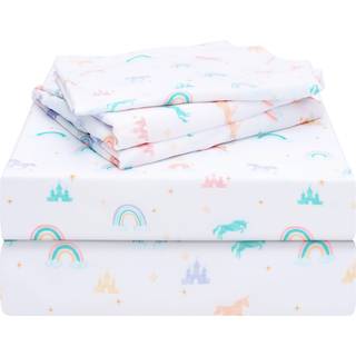 Joiedomi Kids Full Sheet Set Rainbow - 4 stykker Soft Microfiber Bedark - Deep Pocket Wrinkle Fre