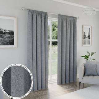 Enhanced Living Enhanced Living Grey Dallas Blackout Thermal Pair of Tape Top Curtains