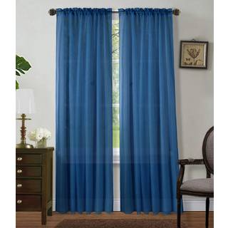 SAPPHIRE HJEM Vindue Sheer Curtain - 2 Paneler Vindue gardiner Wrod Pocket Voile Sheer Gardiner 95 tommer L?ngde 2 Paneler til sovev?relse Living