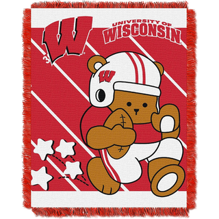 NCAA Wisconsin Badgers Fullback Woven Jacquard Baby Throw 36 """" X 46 """"