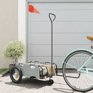 cykeltrailer oxfordstof og jern grå