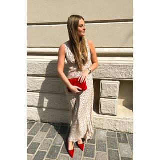 Noella Kjole - Sicily - Cream/Red Mini Flower