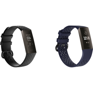 Fitbit Charge 3/4 Remme i Sort og Mørkeblå Silikone - 2 Pak