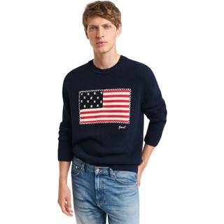 GANT Herre Crewneck sweater med flag-intarsia (XXL)