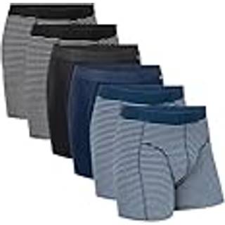 ORGANIC COTTON TRUNKS - Black Stripe | Black | Navy | Navy Stripe / L / 6-Pack