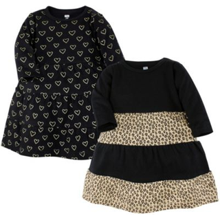 Hudson baby spædbarn og småbørn pige bomuld kjoler leopard guld hjerte 7 år