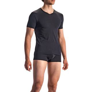 Olaf Benz Herren V-Shirt schwarz Baumwolle & Mix unifarben