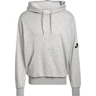 Essentials Loose-Fit 3 Bar Logo French Terry hættetrøje - Medium Grey Heather / Black - 2XL