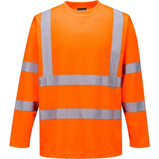 Hi-Vis langærmet T-Shirt - Orange (Størrelse: M)