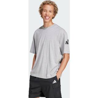Essentials Loose Fit 3 Bar Logo T-shirt - Medium Grey Heather / Black