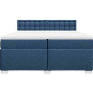 Kontinentalseng Med Madras Stof Blå - knapper / 200 x 200 cm