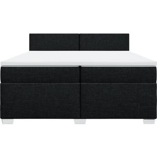 kontinentalseng med madras 200x200 cm stof sort
