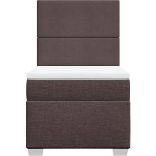 kontinentalseng med madras 100x200 cm stof mørkebrun