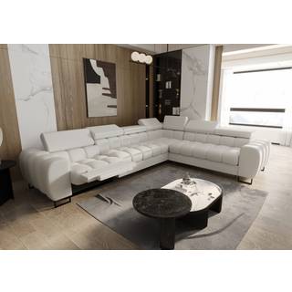 ASPER MAX RELAX HJØRNESOFA 330x260 CM - Hvidt øko læder - MT920 , HØJRE