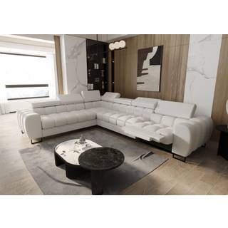 ASPER MAX RELAX HJØRNESOFA 330x260 CM - Hvidt øko læder - MT920 , VENSTRE
