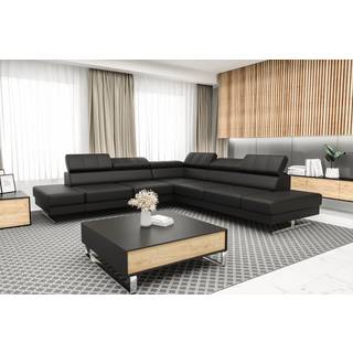 EMPIRE MAX HJØRNESOFA 300X300 - Sort øko læder - MT9100